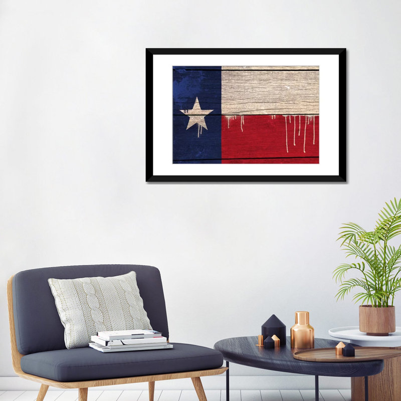 « flags texas planchess », impression sur toile tendue, impression sur toile tendue, H 16 po x l 24 po x P 1 po, Blanc