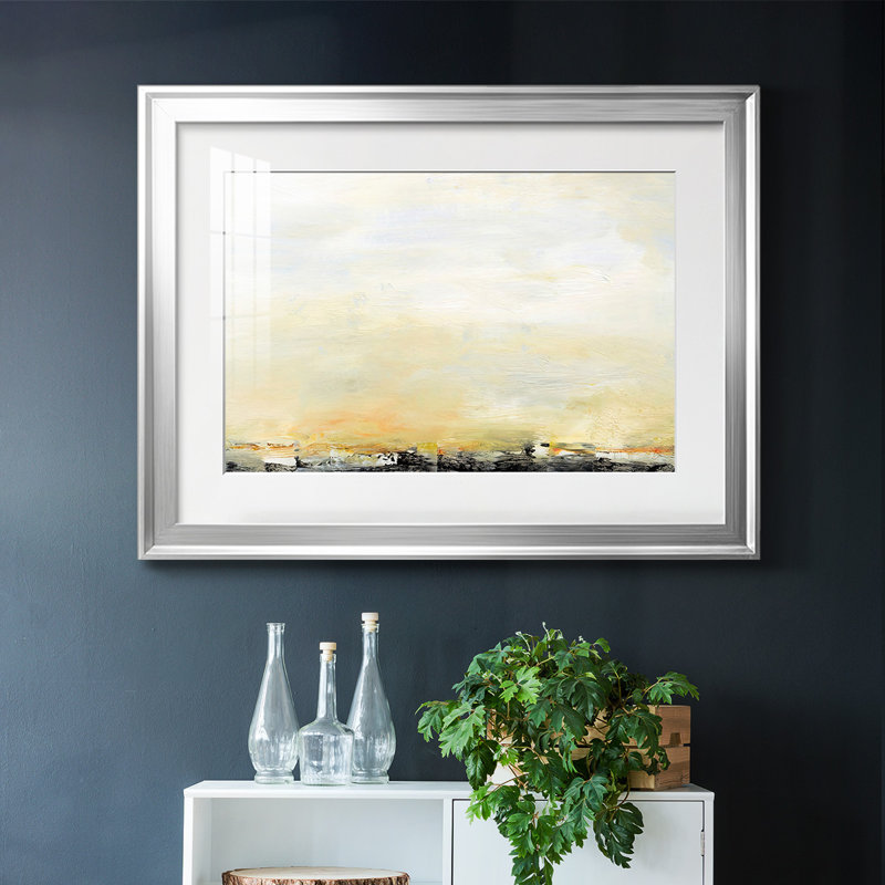 Lingering Light II - encadré, impression encadrée avec biseau mat et verre, Argent, H 30 po x l 44 po x P 1,5 po