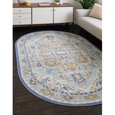 Tapis oriental bleu ciel Joshette