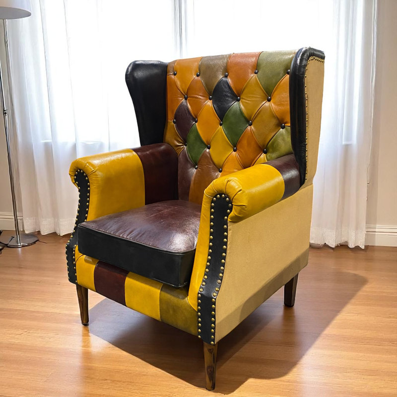 Leather Wing Back Chair