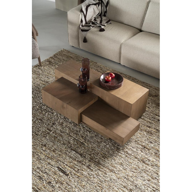 Quinten Rectangular Coffee Table, Brown