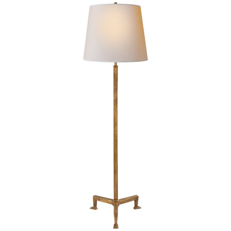 Thomas O'Brien Parish Floor Lamp, Gilded Iron, Fabric