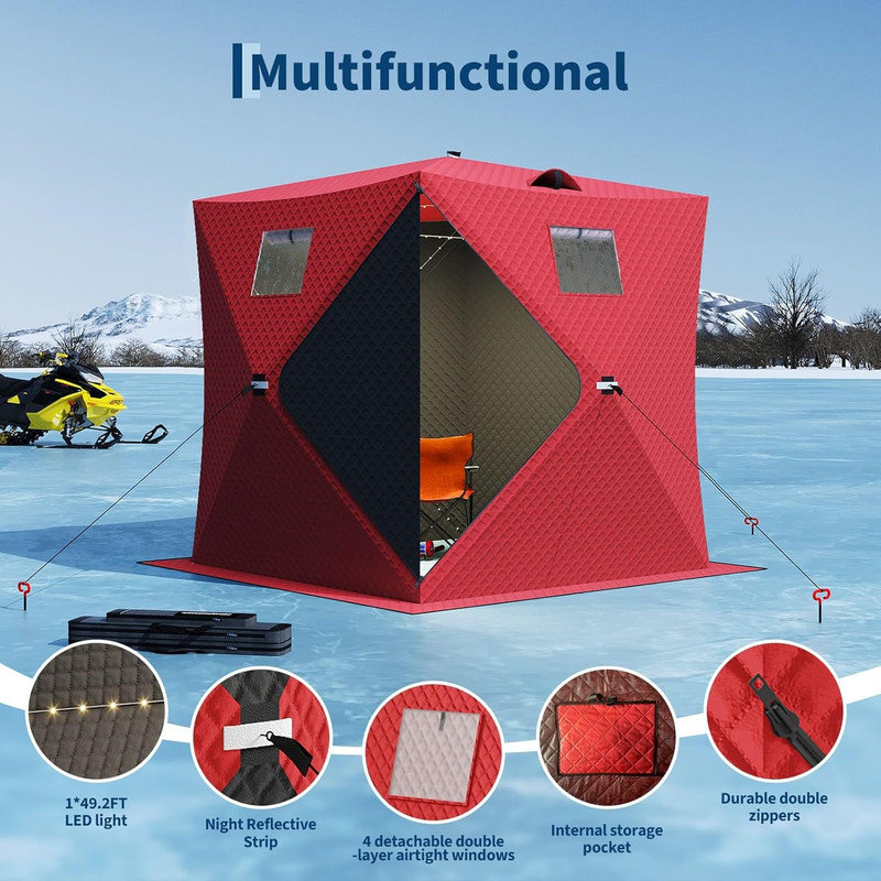 Abri de pêche Pop Up Ice, Rouge