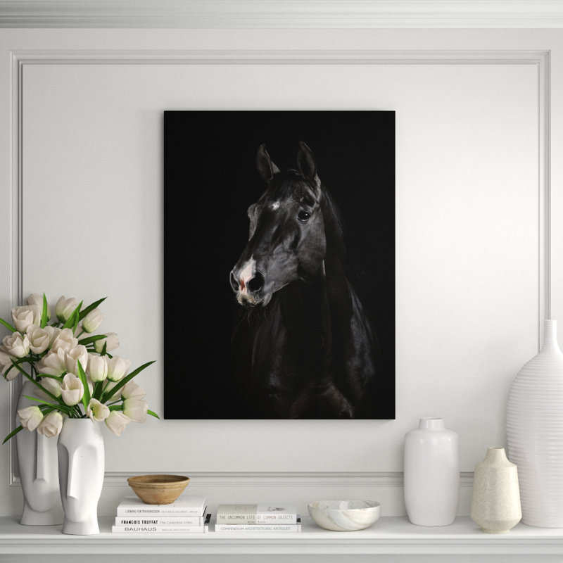 Black Horse Face Print, 36" H x 24" W x 1.5" D