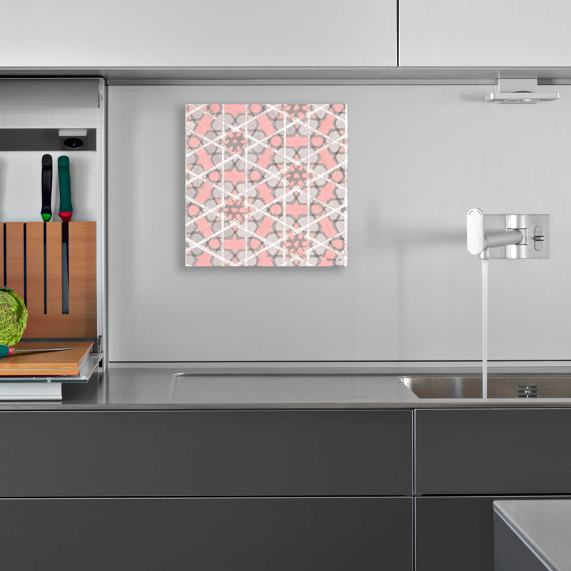 "Motif rose et gris 2" par Stellar Design Studio, H 12 po x l 12 po x P 0,13 po