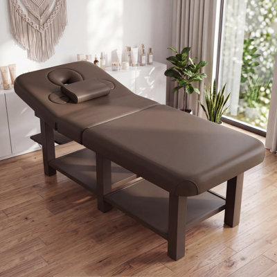 80.3" × 34" Extra-Large Professional Massage Table, Faux Leather Folding Massage Bed with Armholes, Beauty/Lash/Tattoo Bed, Physical Therapy Table with Metal Legs