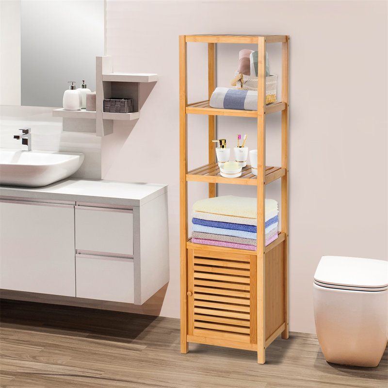 Vizcarrondo Solid Wood Freestanding Linen Cabinet