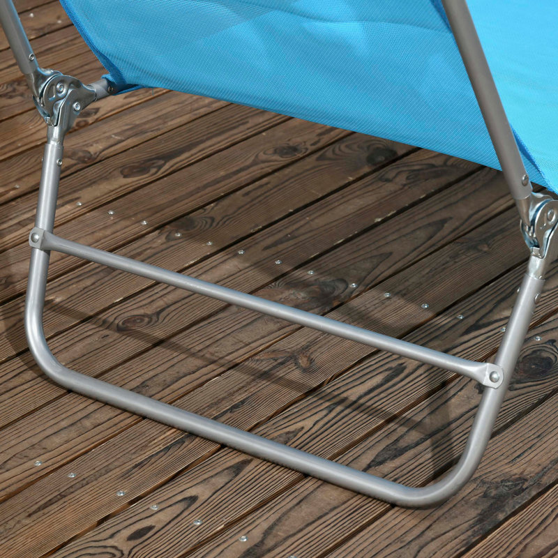Chaise longue pliante avec dossier inclinable en position 6? Et appui-tête, ensemble de 2 - Vert, Vert