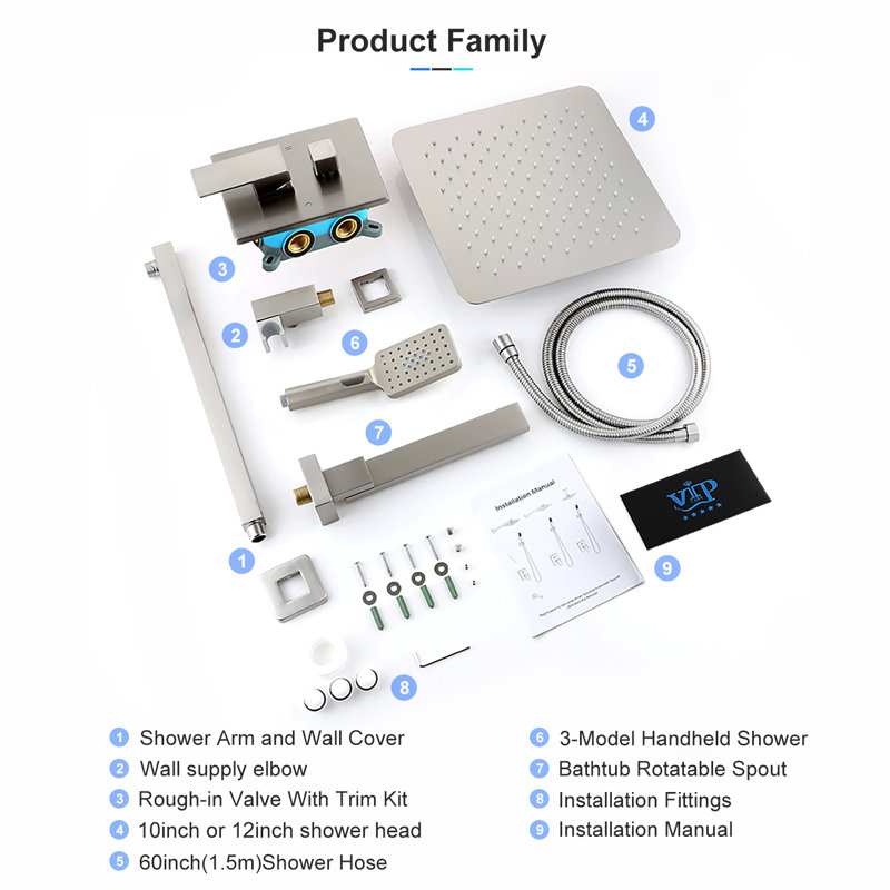 Pressure-Balanced (Temperature Control Only) All-In-One Kit with Rough in-Valve, Brush Nickel
