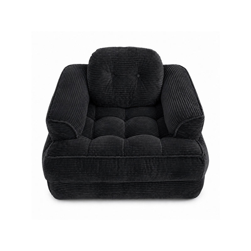 Fauteuil convertible Boneless, Black Corduroy