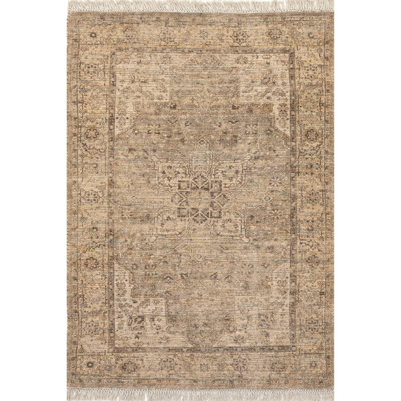  Tapis persan médaillon à pampilles, Rectangle 8 pi 6 po x 11 pi 6 po