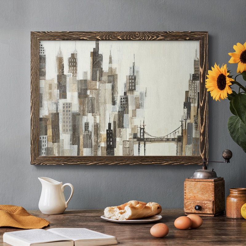 Port of Call - Toile tendue avec châssis rustique, Noyer, H 28 po x l 42 po x P 1,5 po