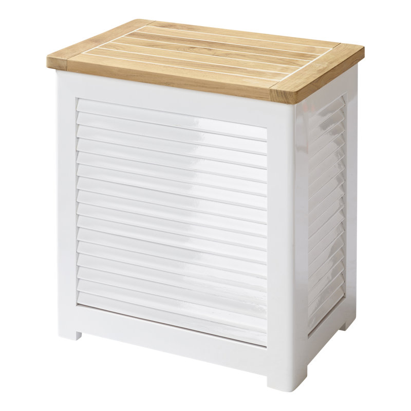 Wood Laundry Basket, Brown, L