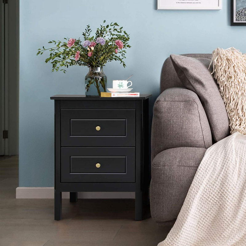 Lannion 48cm W Bedside Table, Black