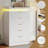 Vertical Dresser With Led Light And Five Buffer Drawers,Fluted Panel,Socket And Fence On The Top,Anti Dumping Device,Suitable For Bedroom,Living Room And Porch-685980323-686070424