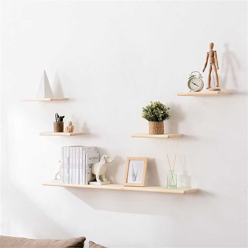 Tablette murale flottante en bois massif, H 0,86 po x l 39,37 po x P 7,67 po