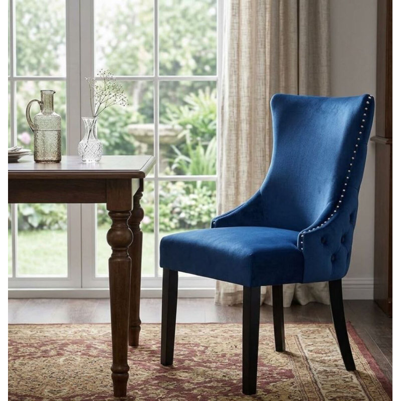 Stonefort Chair (Wood Legs), Bleu