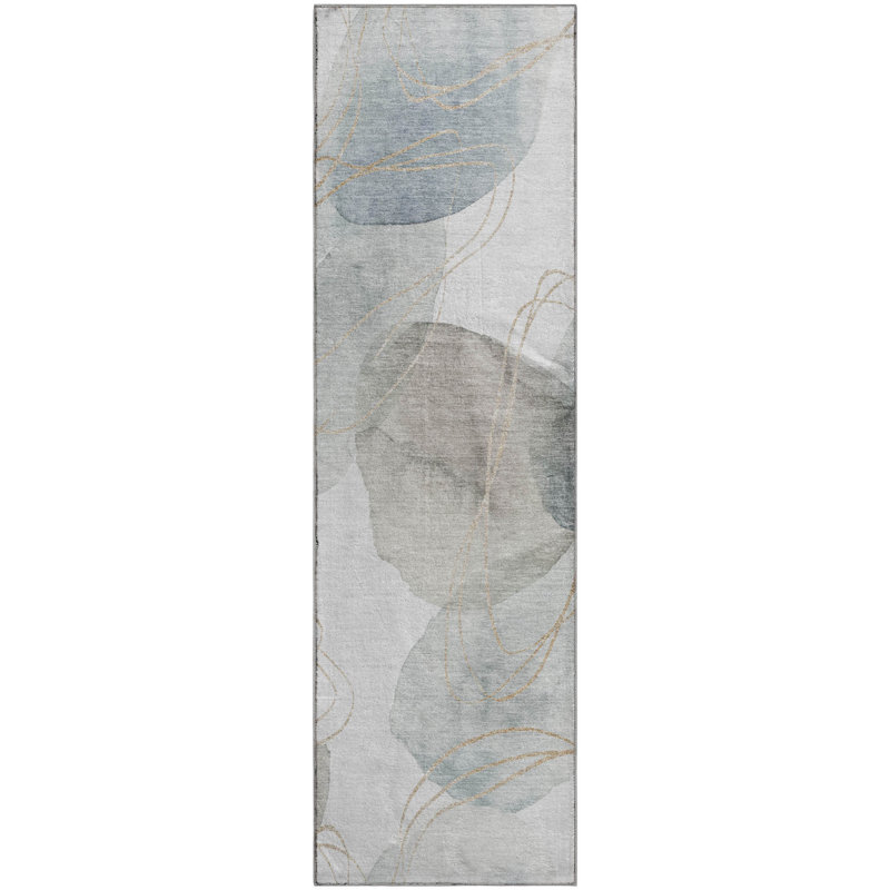 Tapis ivoire Cerrito AMF544 lavable à la machine de qualité supérieure, Tapis de couloir 2 pi 3 po x 7 pi 6 po