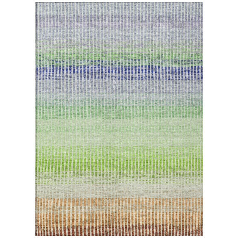 Machine Washable Indoor/Outdoor Jouett ACN2313 Stripes Rug, Rectangle 8' x 10'