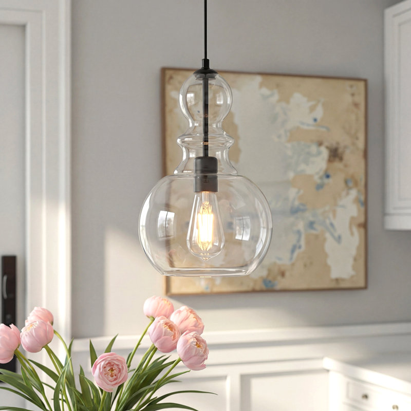 Luminaire suspendu en verre 1 lumière