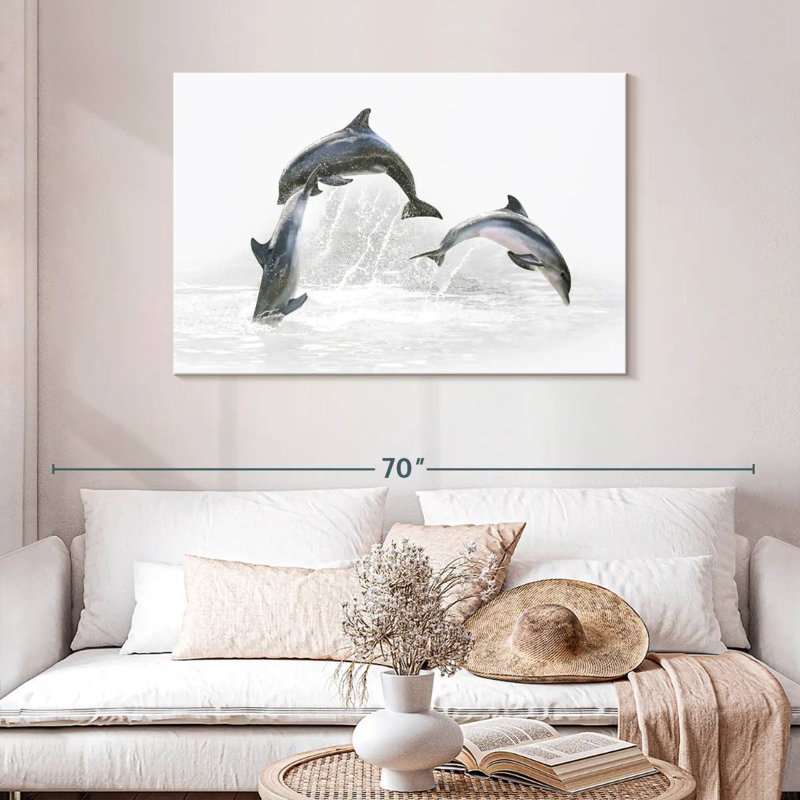Three Dolphins, 30" H x 45" W