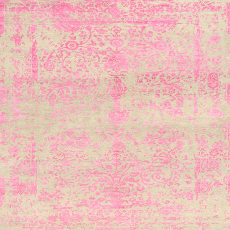 Tapis rose clair / ivoire Petersfield, Carré 5 pi