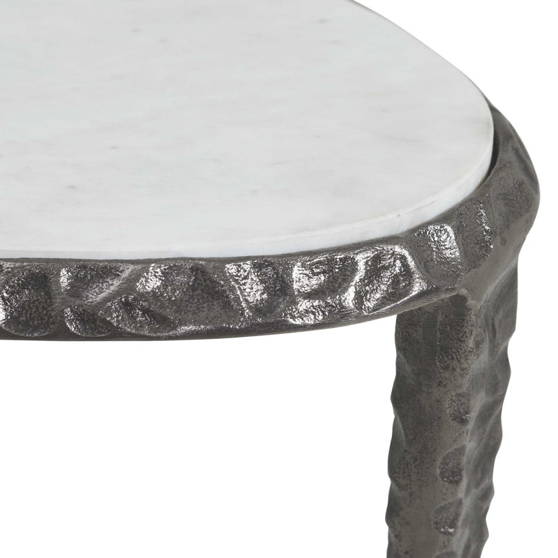 Table d'appoint en marbre blanc Arnold