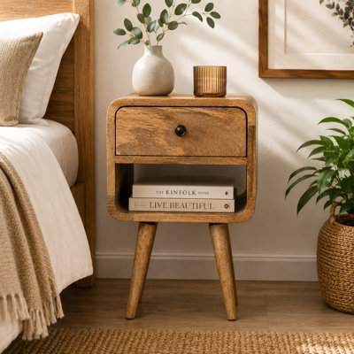 Bressyln 30cm W Solid Wood Bedside Table