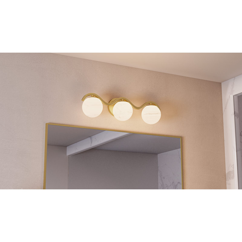 Alcantar 3-Light Aged Brass Bath Light