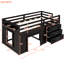 Lit mezzanine simple avec armoire fonctionnelle et tablette - processus d'assemblage facile Collection pratique Robuste et fiable-1753417349