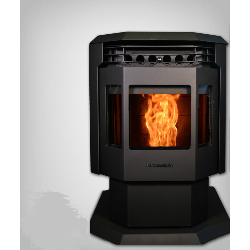 2400 Square Feet Direct Vent Freestanding Wood Pellets Stove with Blower and with Adjustable Thermostat
