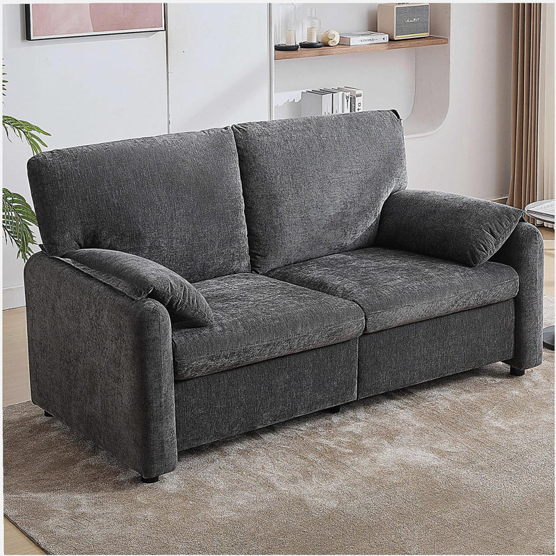Canapé minimaliste de 60 pouces, 800 lb, avec plusieurs couleurs dans le salon et la chambre à coucher, GRIS
