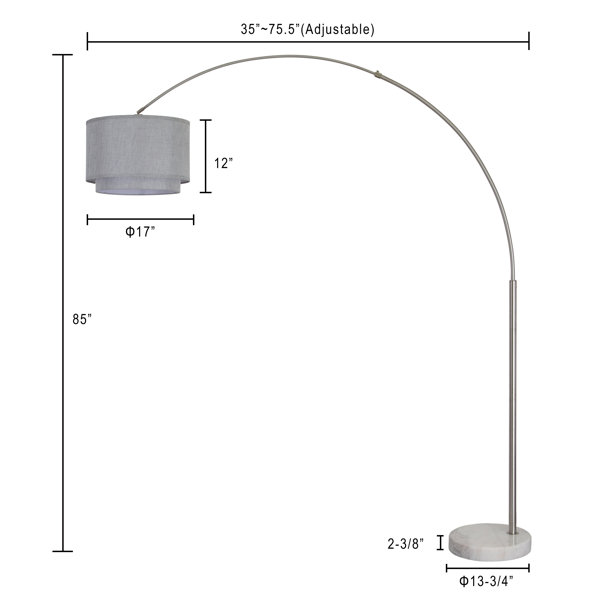 Orren Ellis 81'' Marble Arched Floor Lamp & Reviews | Wayfair