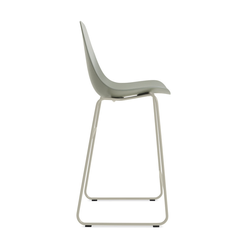 Clean Cut Stool with Sled Leg, Counter Stool (24” Seat Height), Gray Green
