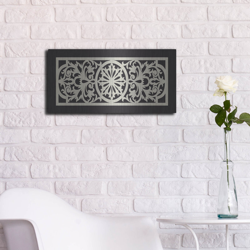 Art mural en métal Canora Gray «Patterned Grill II» par Cindy Jacobs, H 12 po x l 24 po