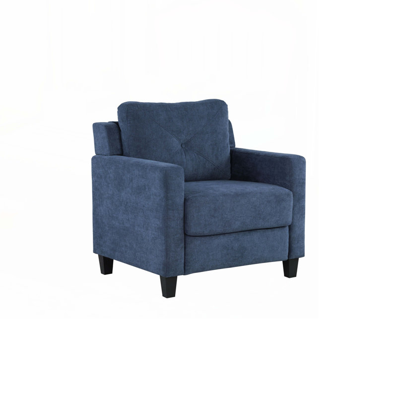 Fauteuil Chenille, Bleu marine chenille