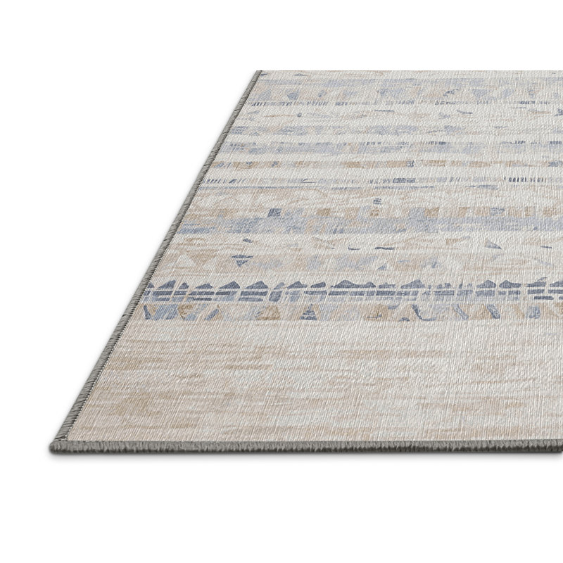 Machine Washable Gray Area Rug, Rectangle 7' x 10'