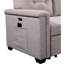 Canapé-lit modulaire gris avec rangement, ports et coussins, canapé réversible, chaise large de 46 po