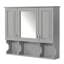 Armoire à pharmacie murale 35 po x 28 po avec miroir et tablettes ouvertes, solution de rangement moderne pour les petits espaces-423477146