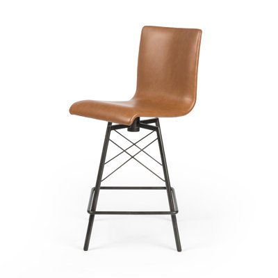 Diaw Swivel Upholstered Stool with Metal Frame