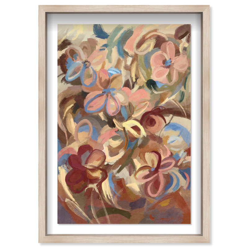 Moving Eden Print by Oliver Gal, Natural Oak Shadowbox, 25.5"H x 37.5"W