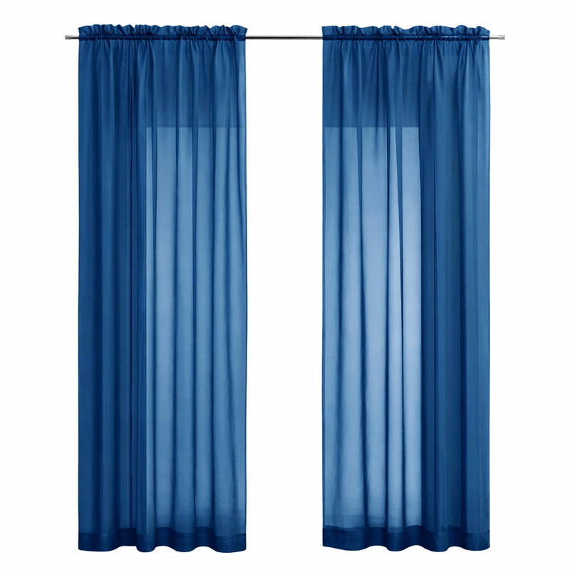 Ensemble de rideaux transparents avec passe-tringle 90 po (2 panneaux), Royal