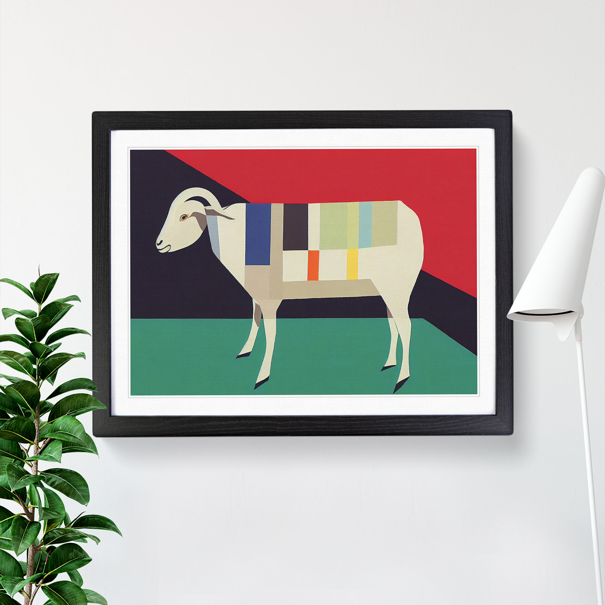 Goat Frame Round Brambly Cottage Abstract Goat - Picture Frame Graphic Art | Wayfair.co.uk