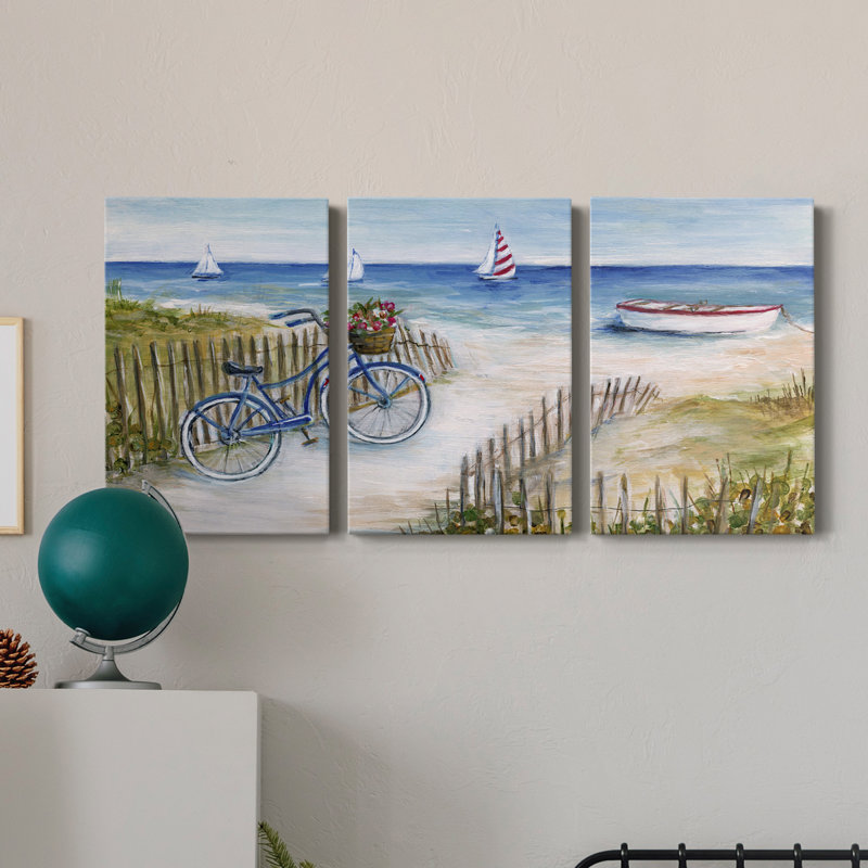 Beach Ride I - Toile tendue avec châssis de qualité supérieure - Prêt à être accroché, H 60 po x l 120 po x P 1 po