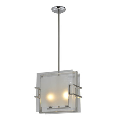 Lustre carré unique à 2 lumières