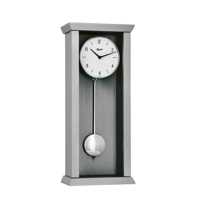 Wood Wall Clock, Silver