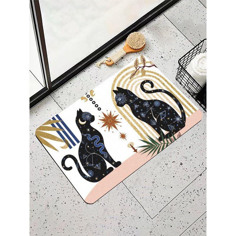 Tapis de bain Mysterious Black Cat, 16 x 24 po