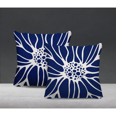 Floral Outdoor Reversible Throw Pillow