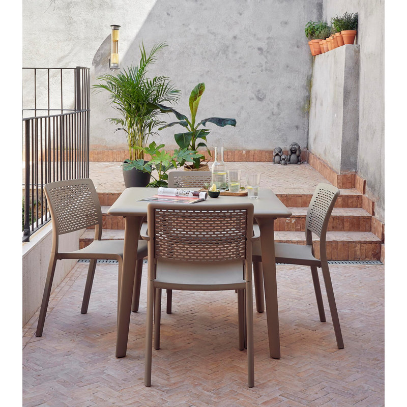 New Dessa Outdoor Square Dining Table, Chocolate
