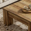 Table basse carrée en bois de 39 po de style campagnard rustique avec grain de bois naturel, table de salon imperméable et résistante aux égratignures (finition naturelle)